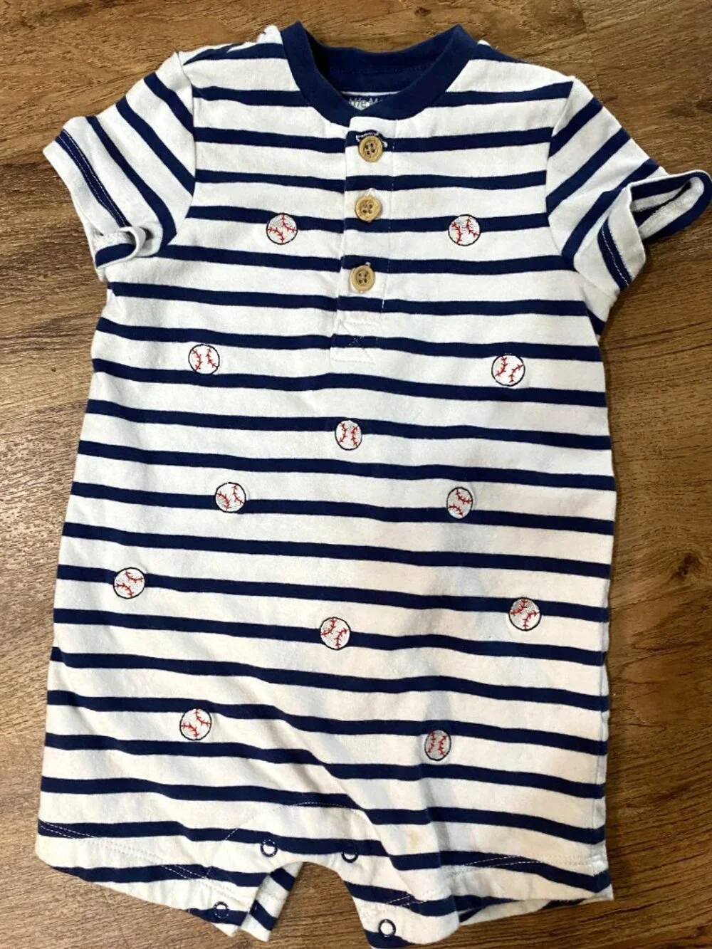 Lot 2 Stripe Rompers-LITTLE ME Softball & MUD PIE Golf-9-12 Months